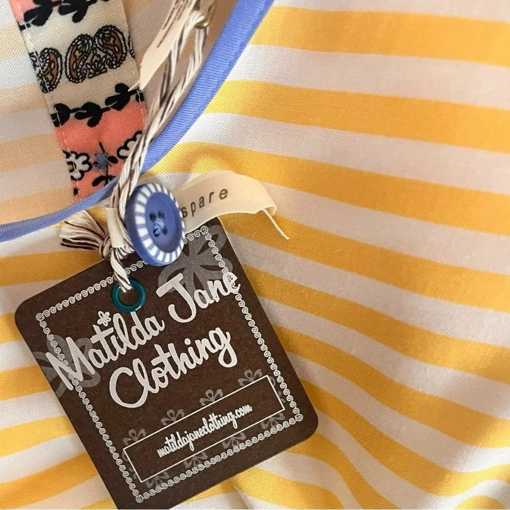 MATILDA JANE On My Mind Women's Short Sleeve Loose Fit Striped Top Medium | NWT - Picture 7 of 7